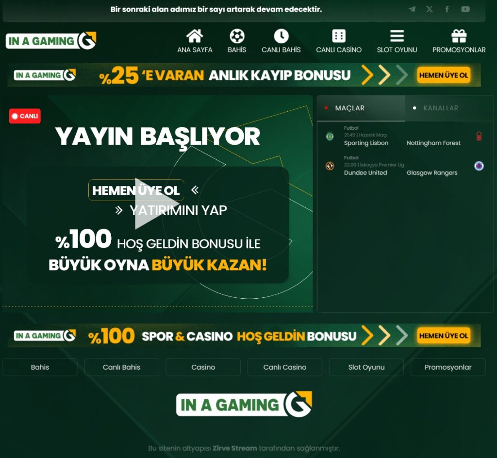 inagaming TV Resmi site